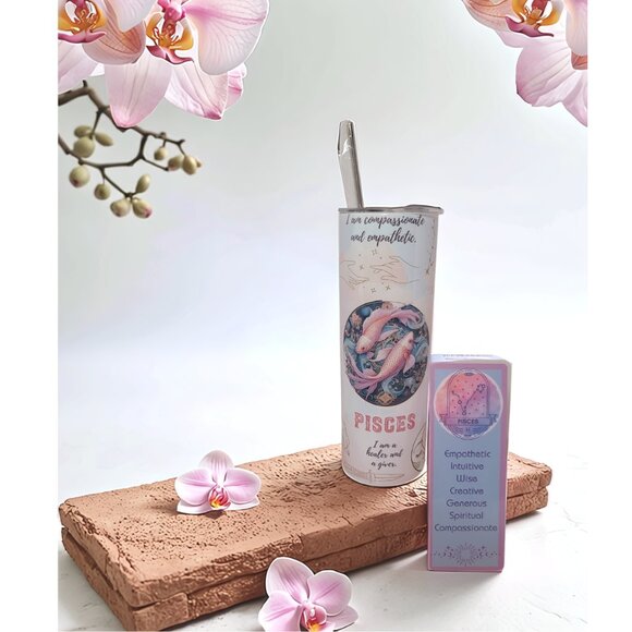 Pisces Zodiac Tumbler & Bookmark Bundle – The Crowing Hen - Picture 3 of 11